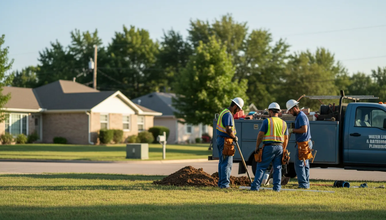 Residential water line and bathroom plumbing service in Webber, KS
